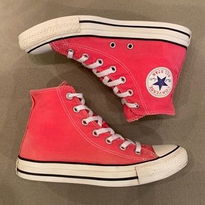 Converse All Star Chuck Taylor Men 6 Women 8 High Hi Top Raspberry Pink 132307F